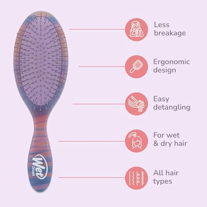 Wet Brush Original Detangler Hair Brush, Purple (Desert Afterglow), Ultra-Soft IntelliFlex Bristles, Detangling Bristles Glide Through Tangles (Wet Dry & Damaged Hair), Women & Men - Image 4